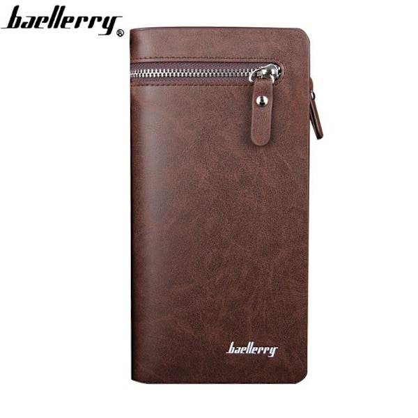 Baellerry Business Clutch Lommebok for menn Lang glidelås Håndveske svart
