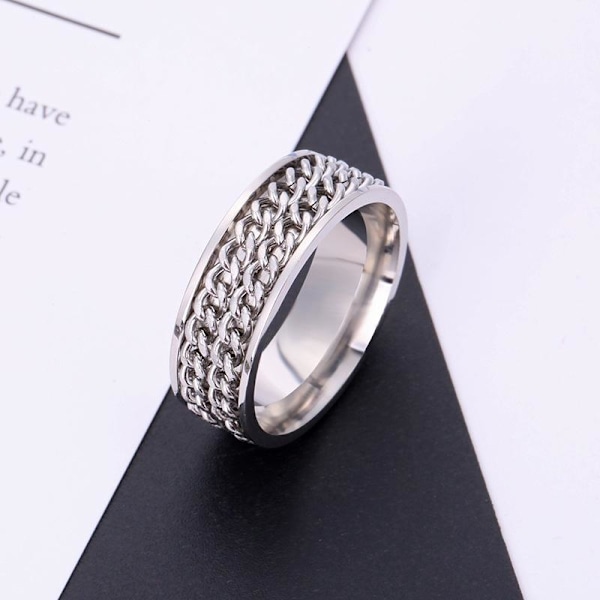 antistress spinner roterande fidget ring ringar vit Size12/21.5mm