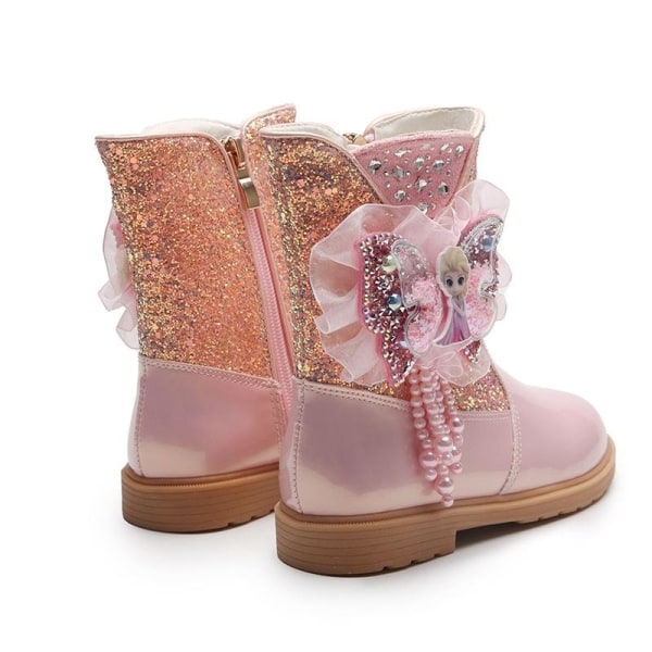 elsa prinsess skor barn flicka med paljetter rosa 21.6cm / size33