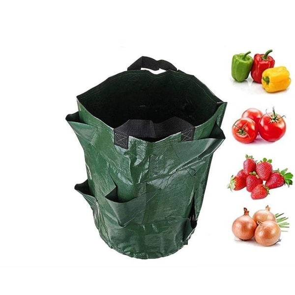 2-pak voksepose voksepose vækstboks mørkegrøn mørkegrøn 5 gallon 23*28 cm (3 åbninger)