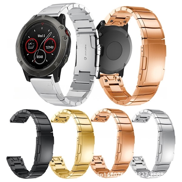 armbånd stål Garmin Fenix ​​7X/Fenix ​​6X/Enduro 26mm sort