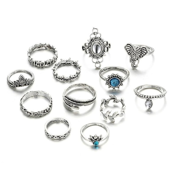 All fingers ring ringar set med olika mönster