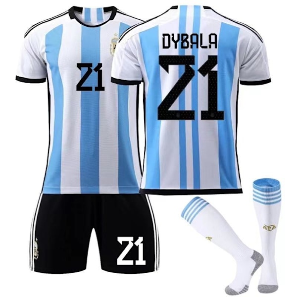 fodboldtrøje fodboldtøj trøje argentina messi di maria paul #21 sukat #22