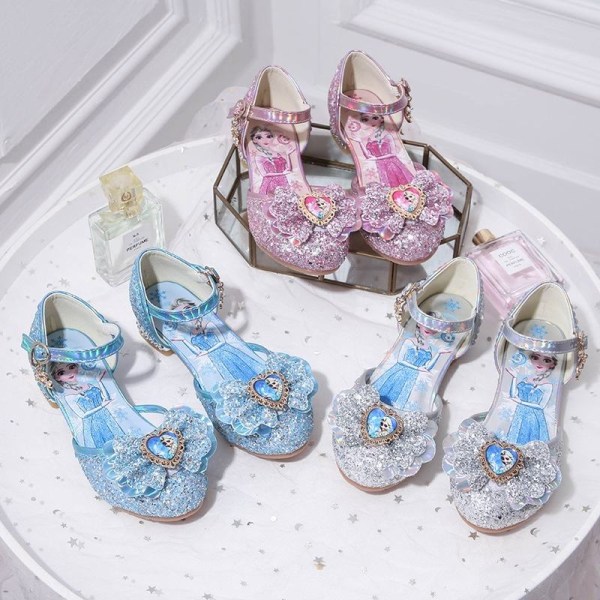 prinsessesko elsa sko børnefestsko blå 17,5 cm / størrelse 26