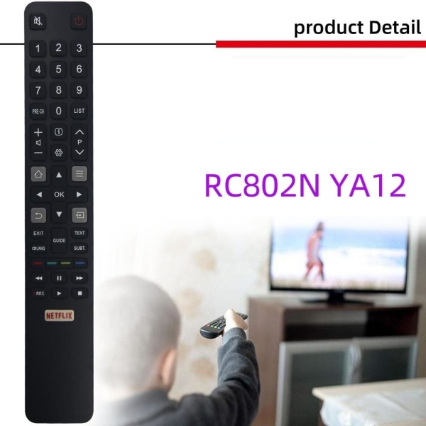 fjärrkontroll ersättning remote för TCL RC802N YUI4 YAI2 YUI5 YL RC802N YAI2