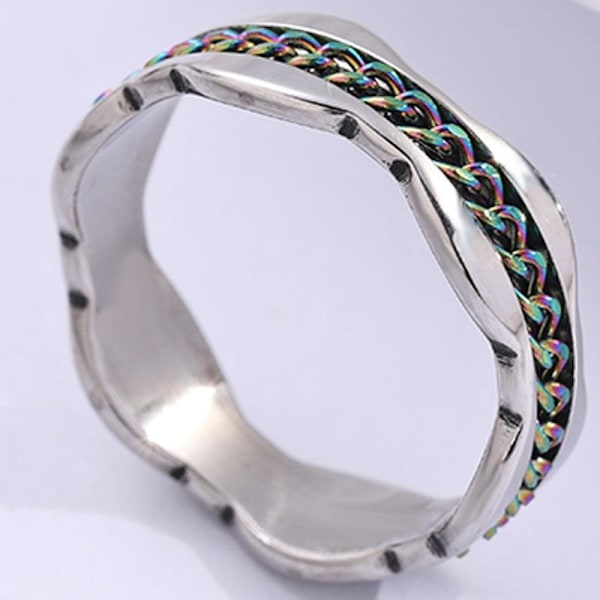 anti-ångest spinner fidget roterande ring ringar Size9/19mm