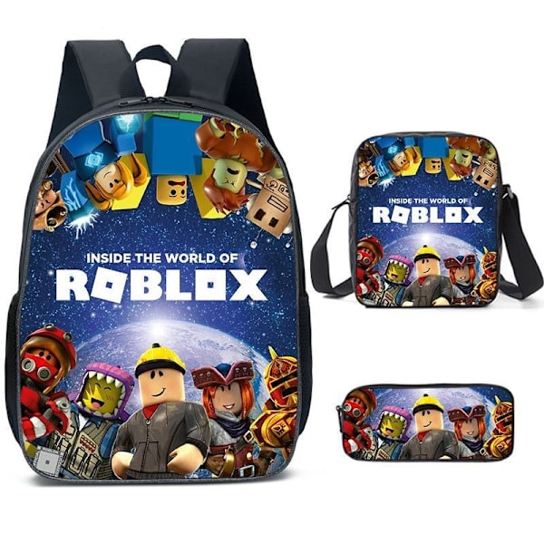 Roblox Rygsæk Skoletaske Rejsetasker Gaver roblox-1 3 dele