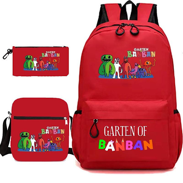 Garten of banban ryggsekk pennal skulderreim poser pakke (3stk) rød 2