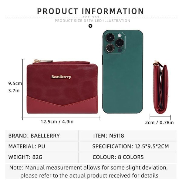 Baellerry Slim Bifold-plånbok för kvinnor med flera kortplatser mjölkvit