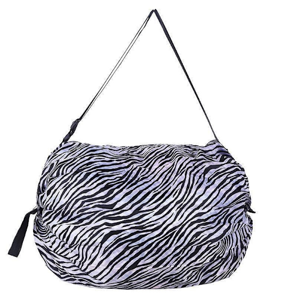 Sammenfoldelig taske håndtaske indkøbstaske miljøvenlig vandtæt taske zebra print