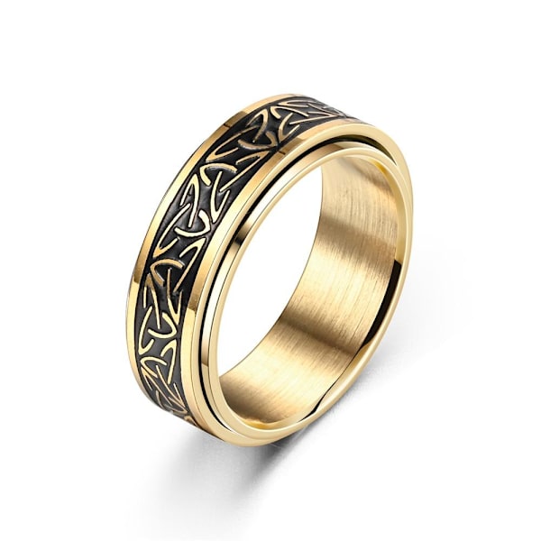 Ajaton korroosionkestävä paritus - aito viikinkivaikutteinen design 8mm kultaa Nro 10