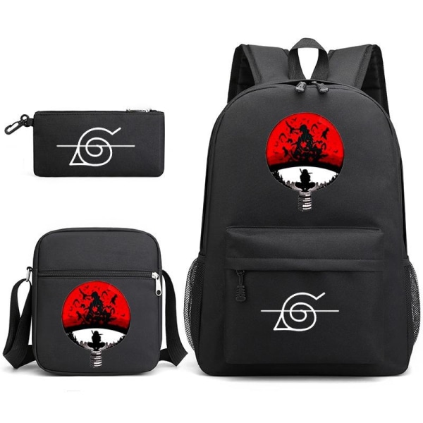 Naruto reppu penaali olkahihna laukkupakkaus (3 kpl) musta 2