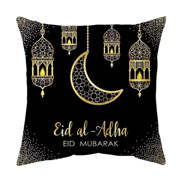 2 stk ramadan pudebetræk dekoration mubarak kareem eid mubarak 45*45 cm