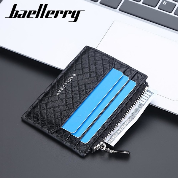 Baellerry Slim RFID-blockerande PU-läderplånbok för män med drag kaffe