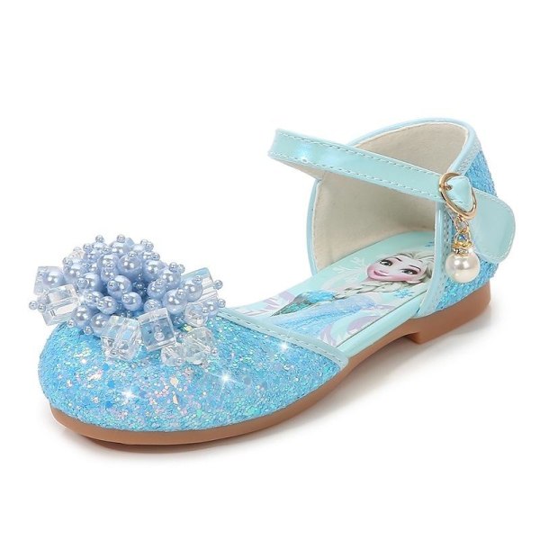 elsa prinsesse sko barn jente med paljetter blå 20 cm / størrelse 32