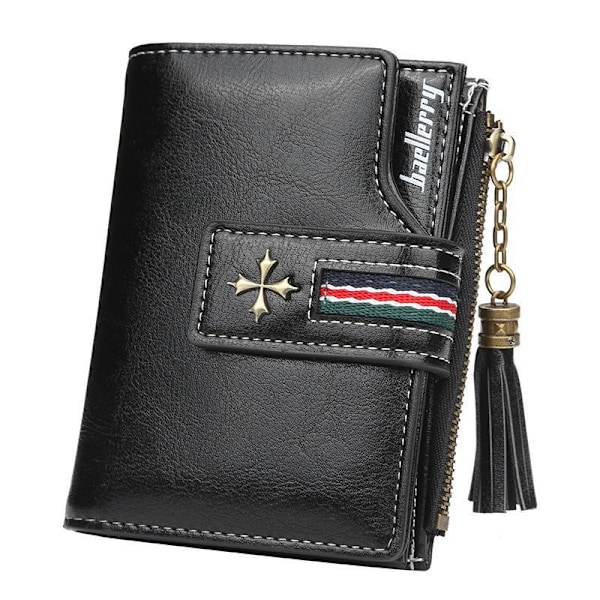 Baellerry Fashion Women Wallet Nahkaiset tupsut Lyhyet höyrylompakot viininpunainen 12,5 cm * 10 cm * 3 cm