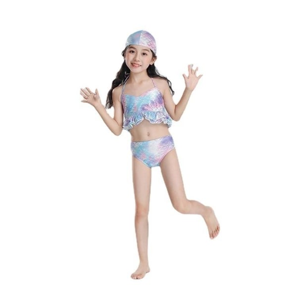sjöjungfru dräkt baddräkt bikini barn flicka lila 150
