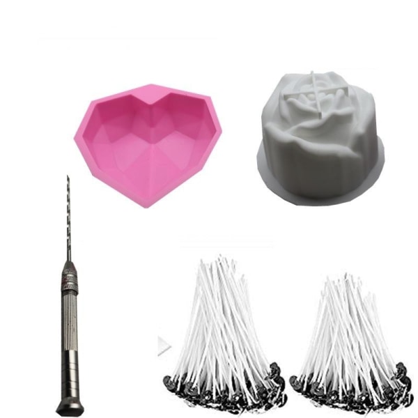 stearinlys stearinlys DIY silikone form stearinlysfremstilling stearinlys væge rose og hjertepakke