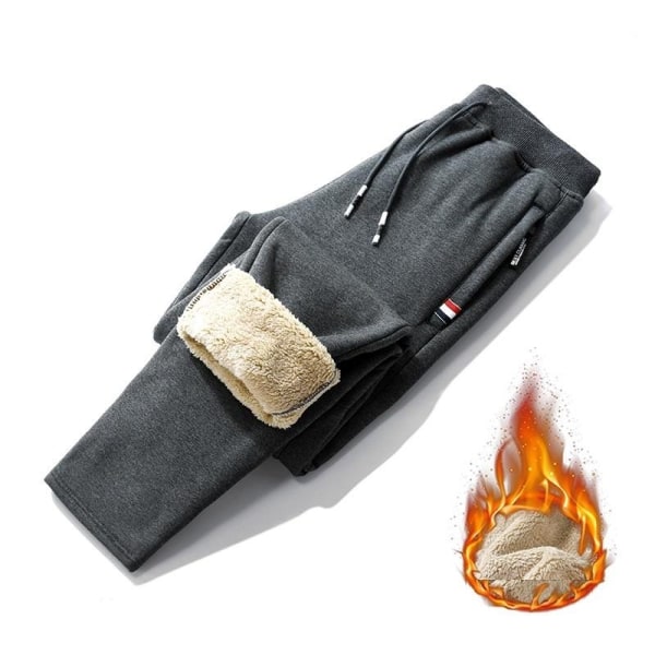 Varme bukser fleecebukser vinterbukser cargobukser casual termisk sw grå 1 4xl