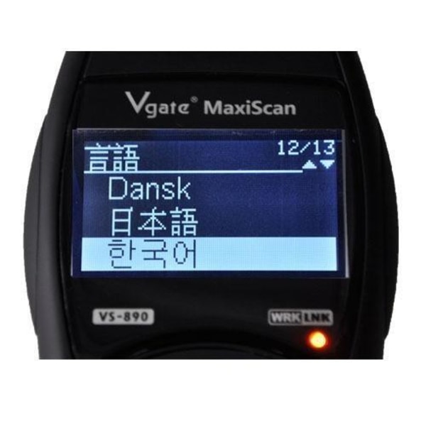 Vgate VS890 Multi-Language OBD2 bilkodläsare feldiagnostisk skan som på bilden
