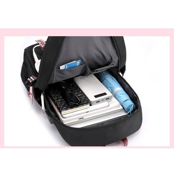 Genshin ryggsäck barn ryggsäckar ryggväska med USB uttag 1st blå
