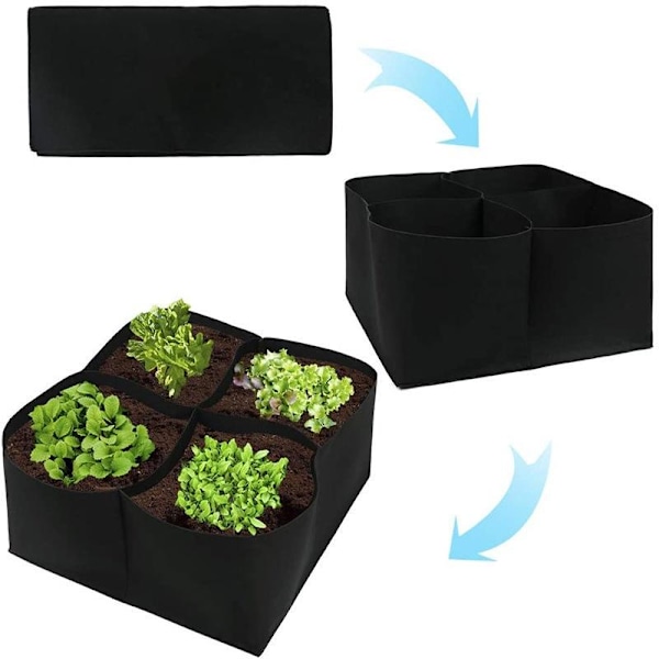 2-pak vokseboks voksepose sort sort 180*90*30cm 8 åbning