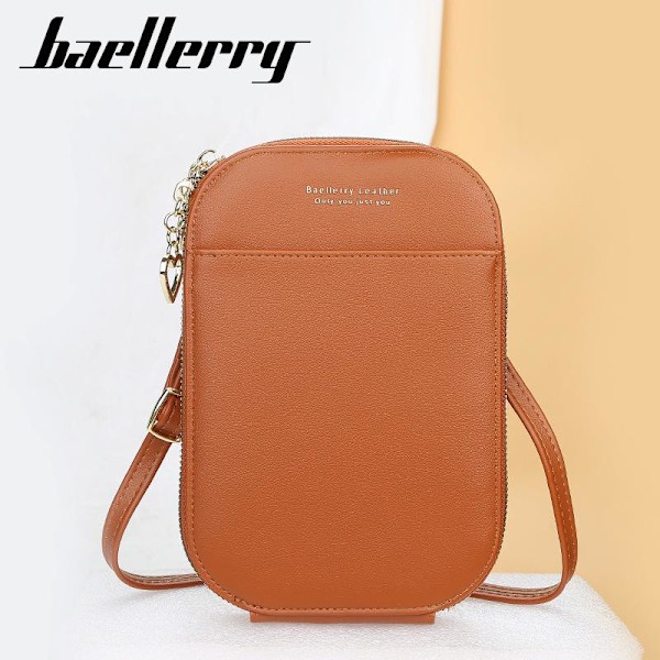 Baellerry Women Crossbody Laukku Muodikas nahkainen puhelinlaukku naisille ruskea 21 cm * 13 cm * 2,5 cm