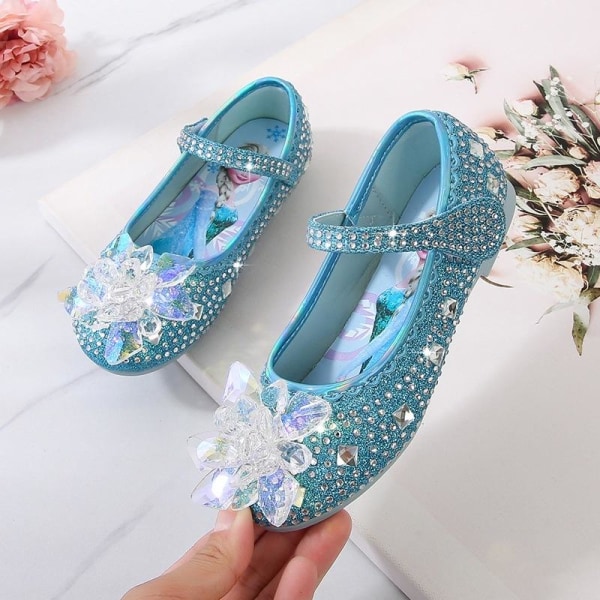 prinsessesko elsa sko børnefestsko blå 15,5 cm / størrelse 24