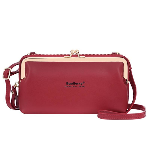 Baellerry Fashion Olkalaukut Crossbody Messenger Bag naisille viininpunainen 19 cm * 11 cm * 5 cm