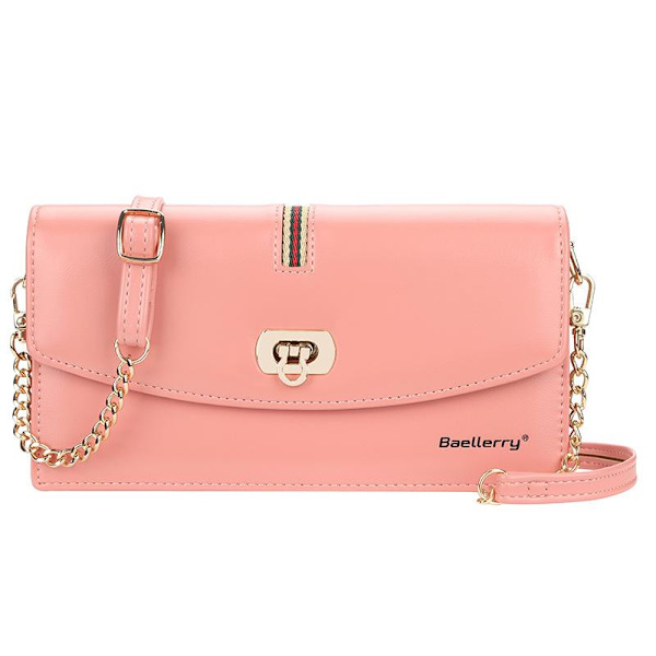 Baellerry Eleganta Kvinnor Handväskor Mode Kopplingsväskor Läder Mörkrosa 20cm*10.5cm*3.5cm