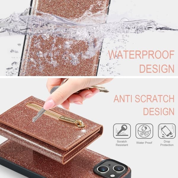 (Til iPhone 12 Pro Max) DG.MING M3-seriens glitrende telefoncover sort