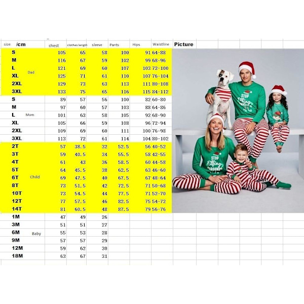 julkläder julpyjamas familj pyjamasbyxor jultröja pyjamas set Barn 6T