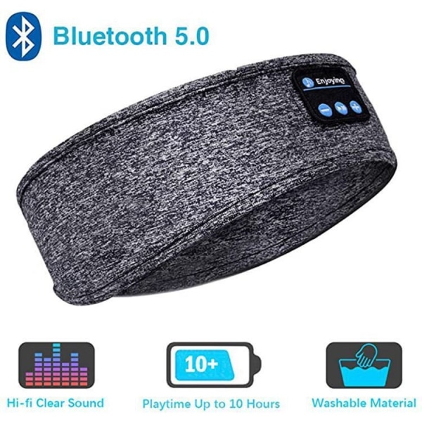 Trådløse hovedtelefoner bluetooth 5.0 sove hovedtelefoner sports hovedtelefoner søvn hørelse 2 stk grå