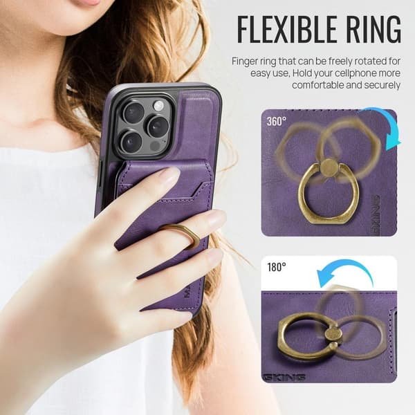 (Til iPhone 16 Pro Max) MagSafe Telefoncover med roterende ring sort