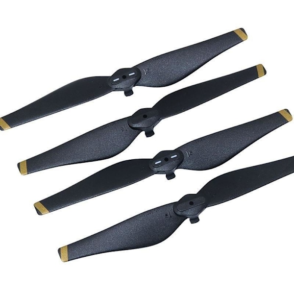 Holdbare DJI Mavic Air erstatningspropeller (5332s) - Sort/gul 4 stk (sort/guld)