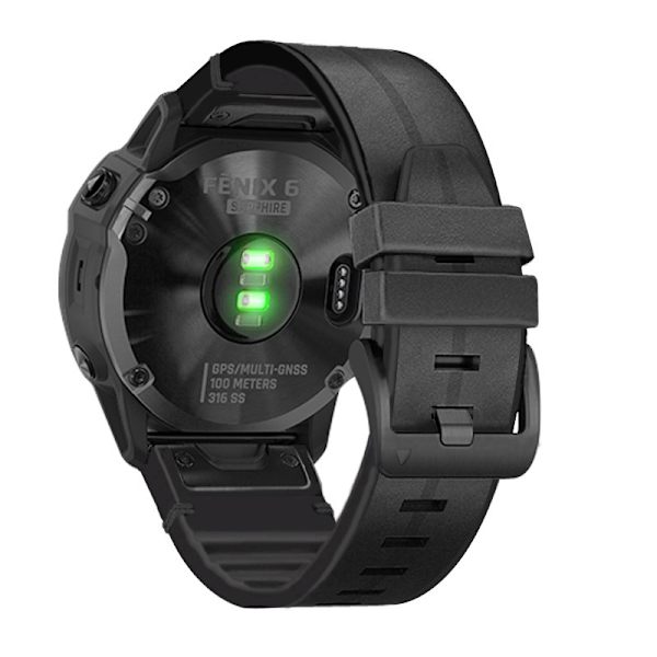 rannekoru silikoni Garmin Fenix ​​​​7X/6X/fenix 6/Enduro musta (fenix 7x/6x)