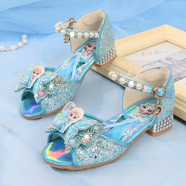 prinsesskor elsa skor barn festskor silverfärgad 19cm / size30