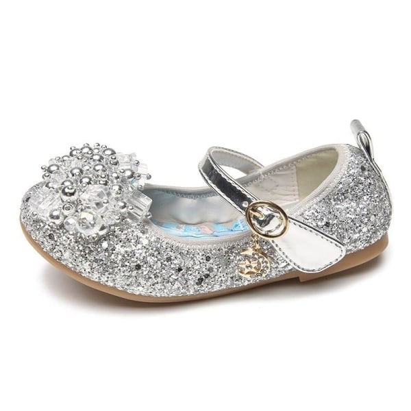 prinsessesko elsa sko børnefestsko sølvfarvede 16,5 cm / størrelse 26