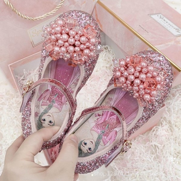 prinsesskor elsa skor barn festskor rosa 21cm / size35