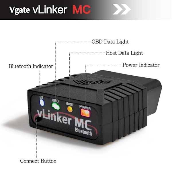 VLinker MC 3.0 Bluetooth OBD Scanner för Android - Diagnostisera som på bilden