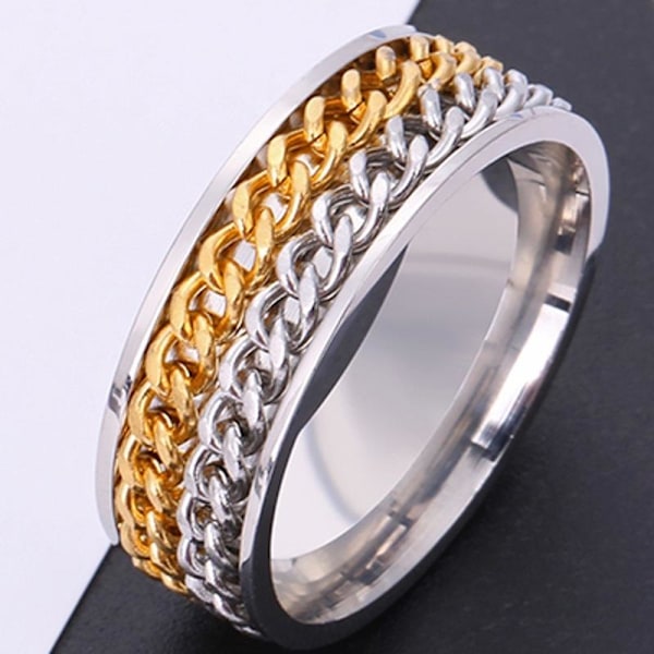 antistress spinner pyörivä fidget ring rings kullanvärinen Størrelse 12 / 21,5 mm