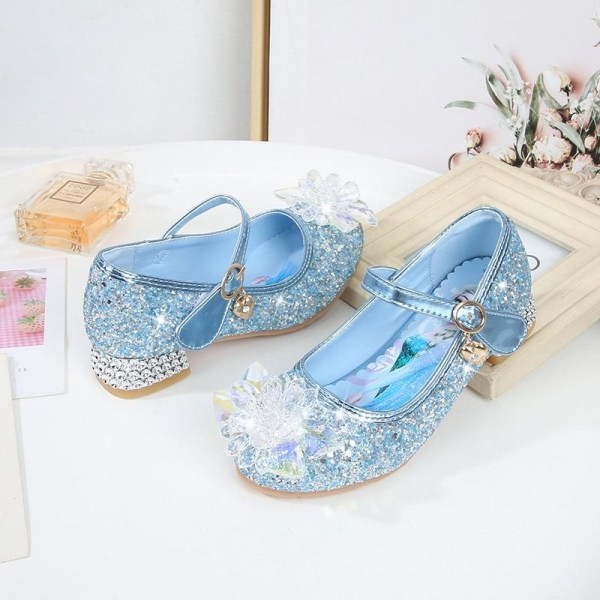 prinsesskor elsa skor barn festskor blå 16.5cm / size25