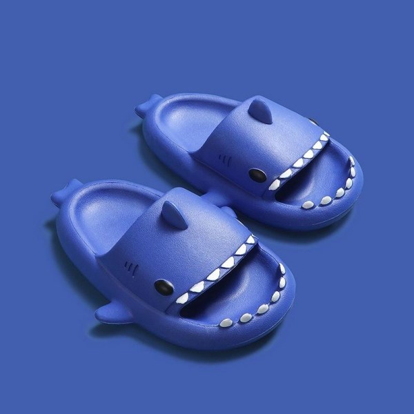 tøfler haj shark tøfler shark slides barnetøfler blå 160 (innvendig 16 cm)