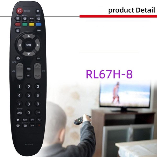 fjärrkontroll ersättning remote för Changhong CHIQ RL67H-8 RL67H som på bilden