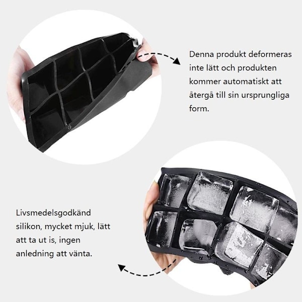 Iskuber is/choklad/geléform döskalle bollar skull blomma fyrkant 2st/Diamant4