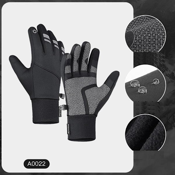 varma vantar touch handskar vattentäta cykel handskar A0022 svart XL