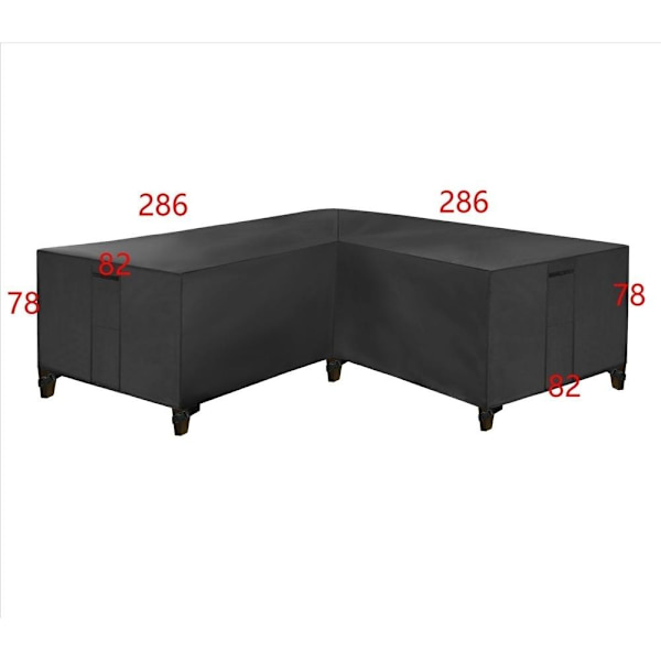 möbelskydd överdrag skydd till utemöbler hörnsoffa med vattentät silverfärgad 320*320*80cm