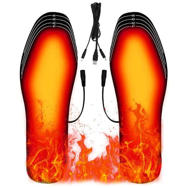 Jalkojenlämmittimet USB-ladattavat lämmitettävät pohjalliset (ei vatkaa 1 pari (35-40)