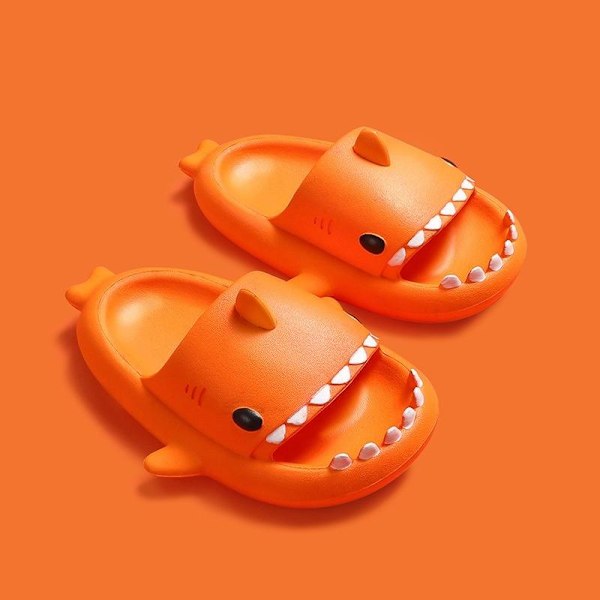 tofflor haj shark tofflor shark slides barntofflor orange 190 (insida 19cm)