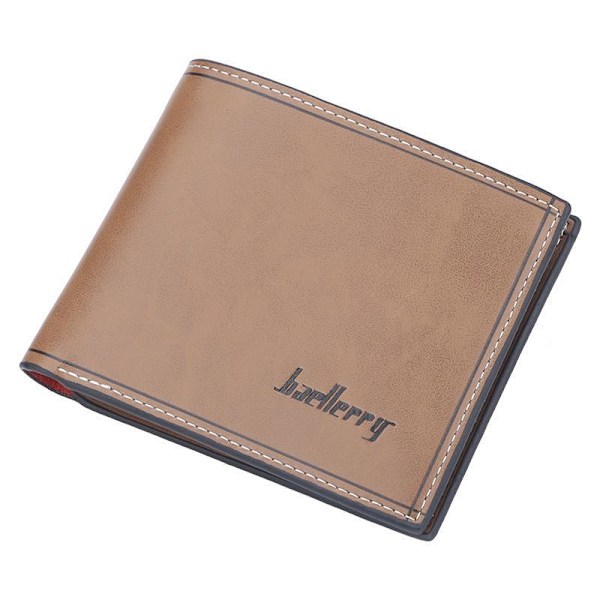 Baellerry Herremode Bifold kortholder pung PU læder taske mørk kaffe 12 cm * 10 cm * 1,5 cm